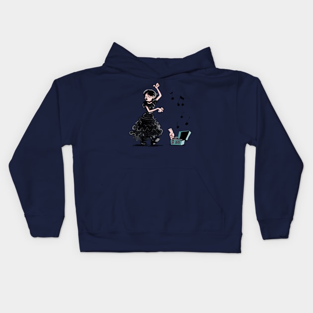 On Wednesday we dance Kids Hoodie by Zascanauta